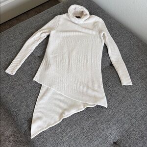 Express Cream Ribbed Turtleneck Sweater